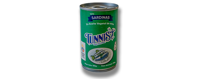 Sardinas en Aceite Vegetal de Soya